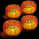 osaic Glass tealight Holders with Maple Leave for Halloween & Thanksgiving Party Decorations