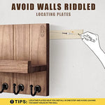 Elegant 5 Sturdy Key Hooks with Wooden Floating Shelf for Exclusive Designer Vintage Decor