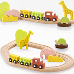 74 Pcs Wooden Train Set With Battery Operated Train Wooden Tracks