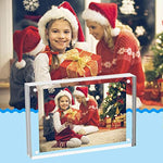 24mm Thick Frameless Clear Picture Frame, Free Standing Desktop Display Stand Acrylic Picture Frames