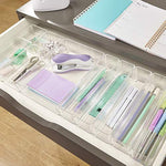10-Piece Stackable Clear Drawer Organizer Set