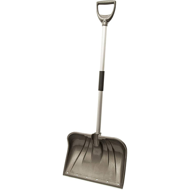 Ultra Snow Shovel With Riveted Steel Wear Strip With D Grip Aluminum Handle