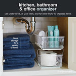 Multipurpose Organizer with Divided Slide-Out Storage Bins for Bathroom