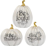Set of 3 Resin Pumpkins Seasonal Thanksgiving Centerpieces for Table