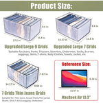 4 Pcs Wardrobe Clothes Organizer 7 Grids