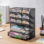 Pencil Holder with 10 Compartments and 1 Drawer