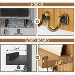 Elegant 5 Sturdy Key Hooks with Wooden Floating Shelf for Exclusive Designer Vintage Decor