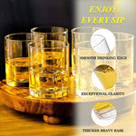 Heat Resistant Drinking Glasses Set Of 6 Double Fashioned Glass Lowball Tumblers