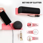 Floating Hanging Shelves with Cable Clips for Bedroom & Gaming Room - Set Of 2