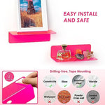 Floating Hanging Shelves with Cable Clips for Bedroom & Gaming Room - Set Of 2