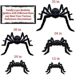 6 Pcs Halloween Giant Hairy Spiders Decorations