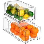 Clear Stackable Pull Out Refrigerator Organizer Bins