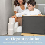 Bamboo Toilet Paper Holder Basket for Bathroom