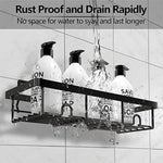 4 Pack Adhesive Bathroom Shelves for Storage and Organization - Black