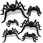 6 Pcs Halloween Giant Hairy Spiders Decorations