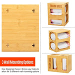 Bamboo Trash Bag Dispenser Wall Mount