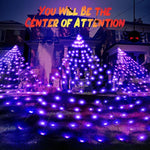 19.7ft x 14.7ft Lighted Black Spider Web with 250 LED With Waterproof & 8 Modes