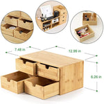 Mini Bamboo Desk Drawer Tabletop Storage Organization Box for Office