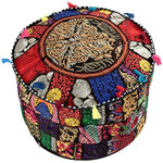 Ethnic Embroidered Pouf Cover