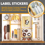 Kitchen Adjustable Drawer Organizers With Labels