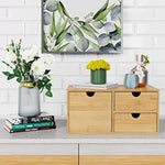 Mini Bamboo Desk Drawer Tabletop Storage Organization Box for Office