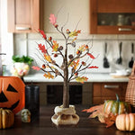 24 Inch Thanksgiving Lighted Oak Maple Tree Fall Decorations for Home,
