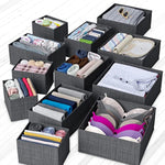 Set Of 12 Closet Organizer and Storage Divider Baskets For Clothes