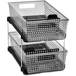 Multipurpose Organizer with Divided Slide-Out Storage Bins for Bathroom