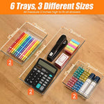 6 Pack Acrylic Non Slip Non Cracking Drawer Storage Tray