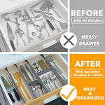 Kitchen Adjustable Drawer Organizers With Labels