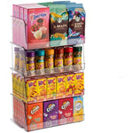 Set of 4 Clear Pantry Organizer Bins with Wide Open Front, 12" Wide