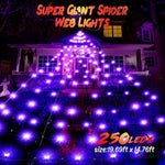 19.7ft x 14.7ft Lighted Black Spider Web with 250 LED With Waterproof & 8 Modes