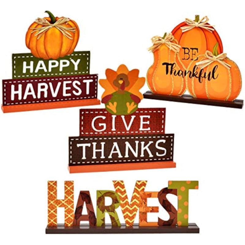 Set of 4 Thanksgiving Harvest Autumn Pumpkin Centerpieces