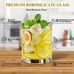 Heat Resistant Drinking Glasses Set Of 6 Double Fashioned Glass Lowball Tumblers