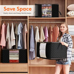 Storage Bag Organizer with Reinforced Handle Thick Fabric for Comforters