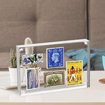 24mm Thick Frameless Clear Picture Frame, Free Standing Desktop Display Stand Acrylic Picture Frames