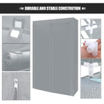 28 Pairs Portable Double Row with Nonwoven Fabric Cover Shoe Rack