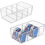 Clear Plastic Food Storage Organizer Bins for Packets, Snacks, Pouches & Spice Packets