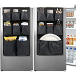 Fridge Dust Cover Top with 15 Extra Large Fabric Pockets for Spice, Cutlery & Napkins