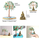 Buddha Statue with Healing Crystal Tree, Tree of Life for Positive Energy