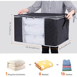 Storage Bag Organizer with Reinforced Handle Thick Fabric for Comforters