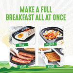 3 In 1 Breakfast Maker Station Healthy Ceramic Nonstick Dual Griddles For Eggs Meat And Pancakes