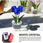 Pink Crystal Tulips Flower Figurines