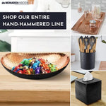 Modern Fruit Bowl Metal Hand Hammered Bowl Decor Black Copper Finish 3 5 Quarts