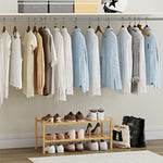 Bamboo Stackable Shoe Shelf Storage Organizer