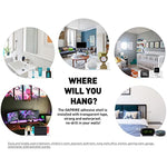 Floating Hanging Shelves with Cable Clips for Bedroom & Gaming Room - Set Of 2