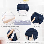 Self Stick Tie Up Shades Tricia Door Window - W 26 x L 69 inches