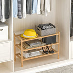 Bamboo Stackable Shoe Shelf Storage Organizer