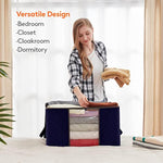 Storage Bag Organizer with Reinforced Handle Thick Fabric for Comforters