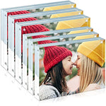 24mm Thick Frameless Clear Picture Frame, Free Standing Desktop Display Stand Acrylic Picture Frames